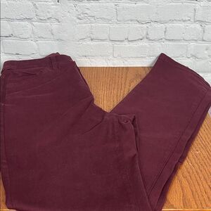Christopher & Banks Classic Fit Burgundy Slimming Pants 8 Long